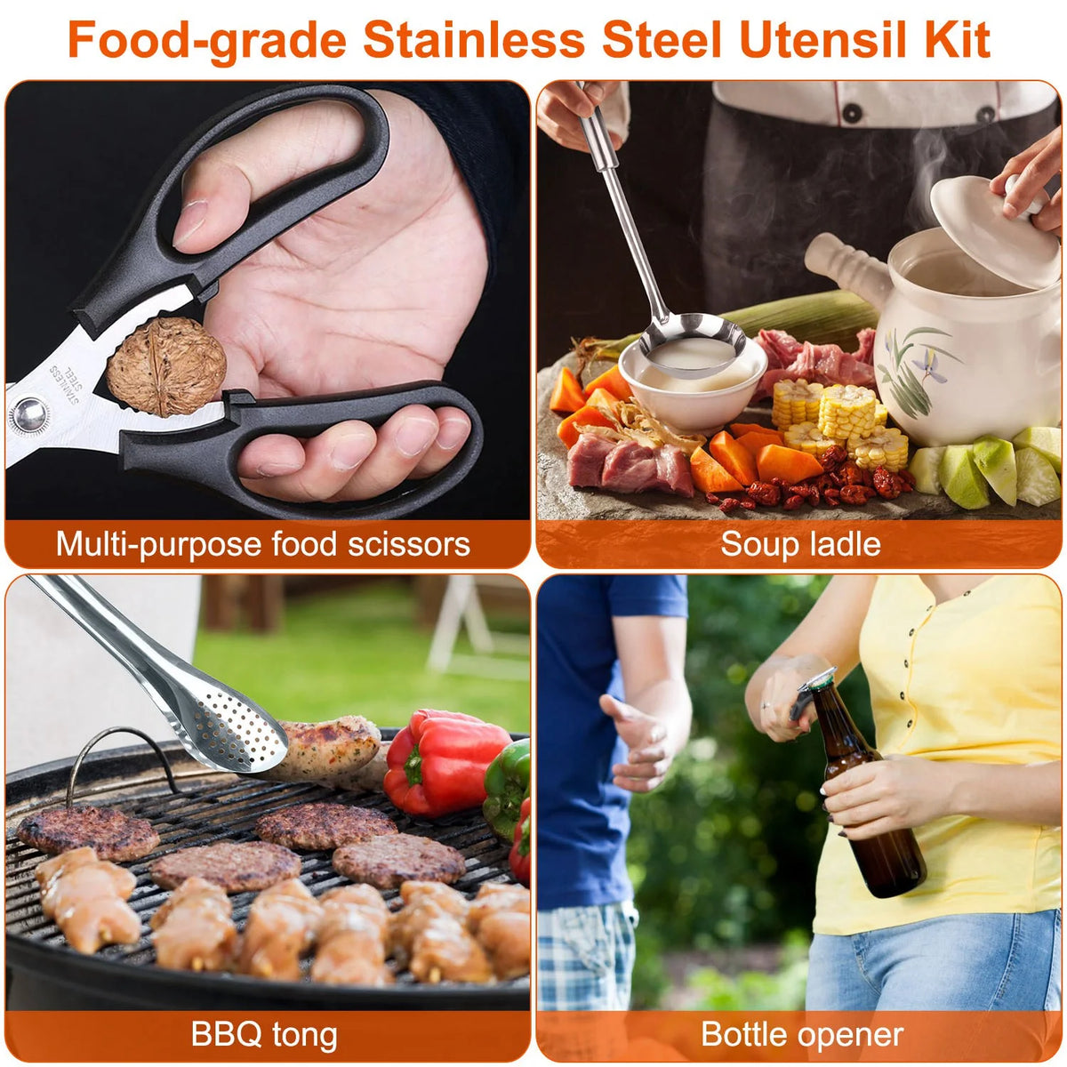 19Pcs Camping Cookware Set with Storage Bag O1439