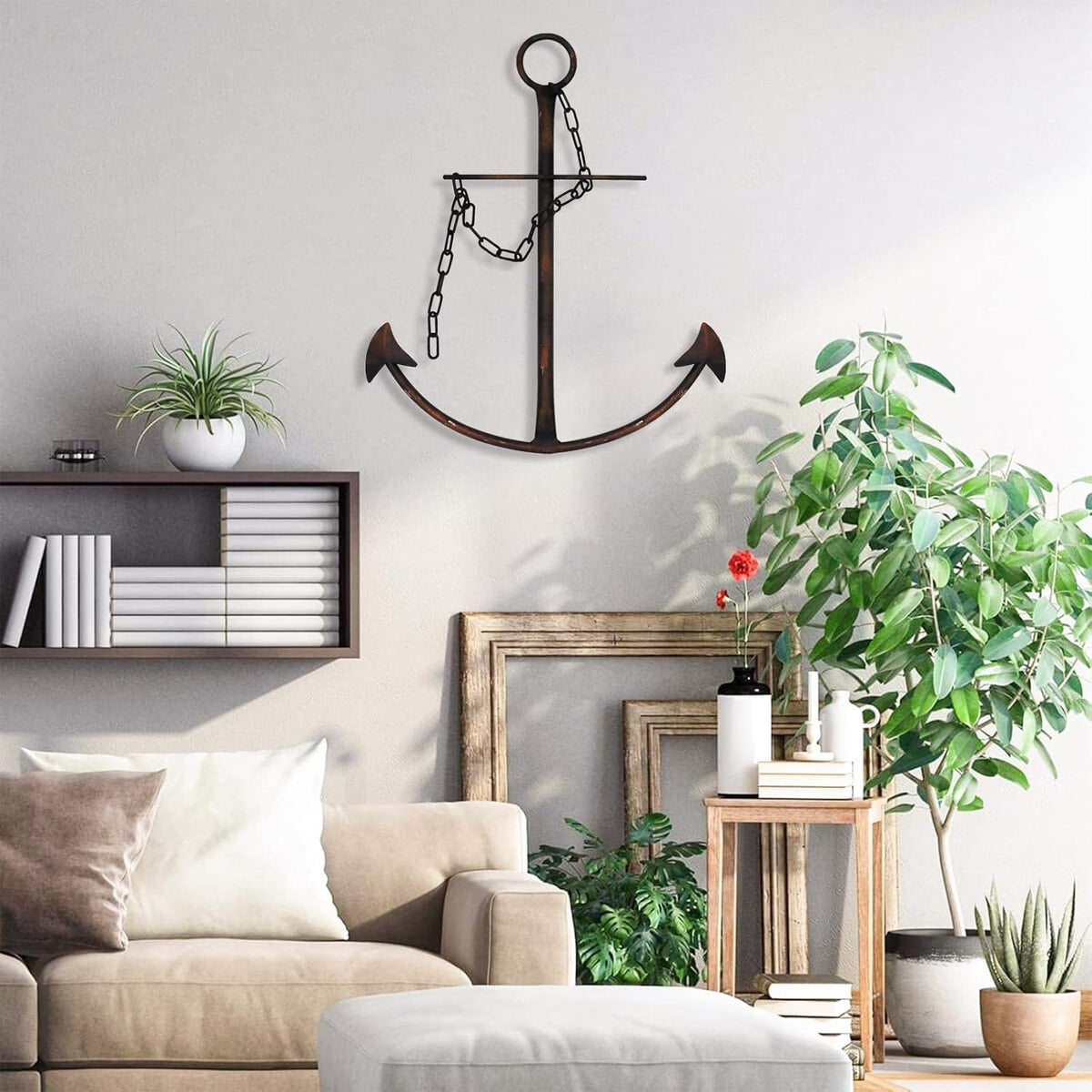 Antique Metal Anchor Wall Decor with Chain, Pack of 2 Y30980