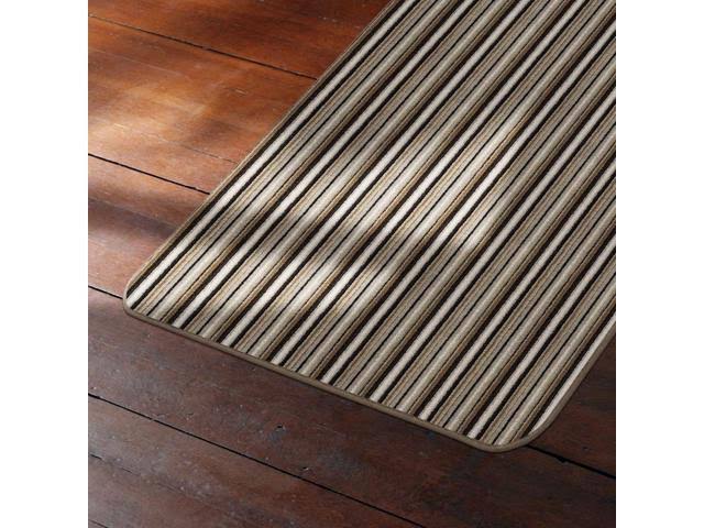 Mocha Brown Stripe Skid-Resistant Carpet Runner 8 ft. x 36 in. V238