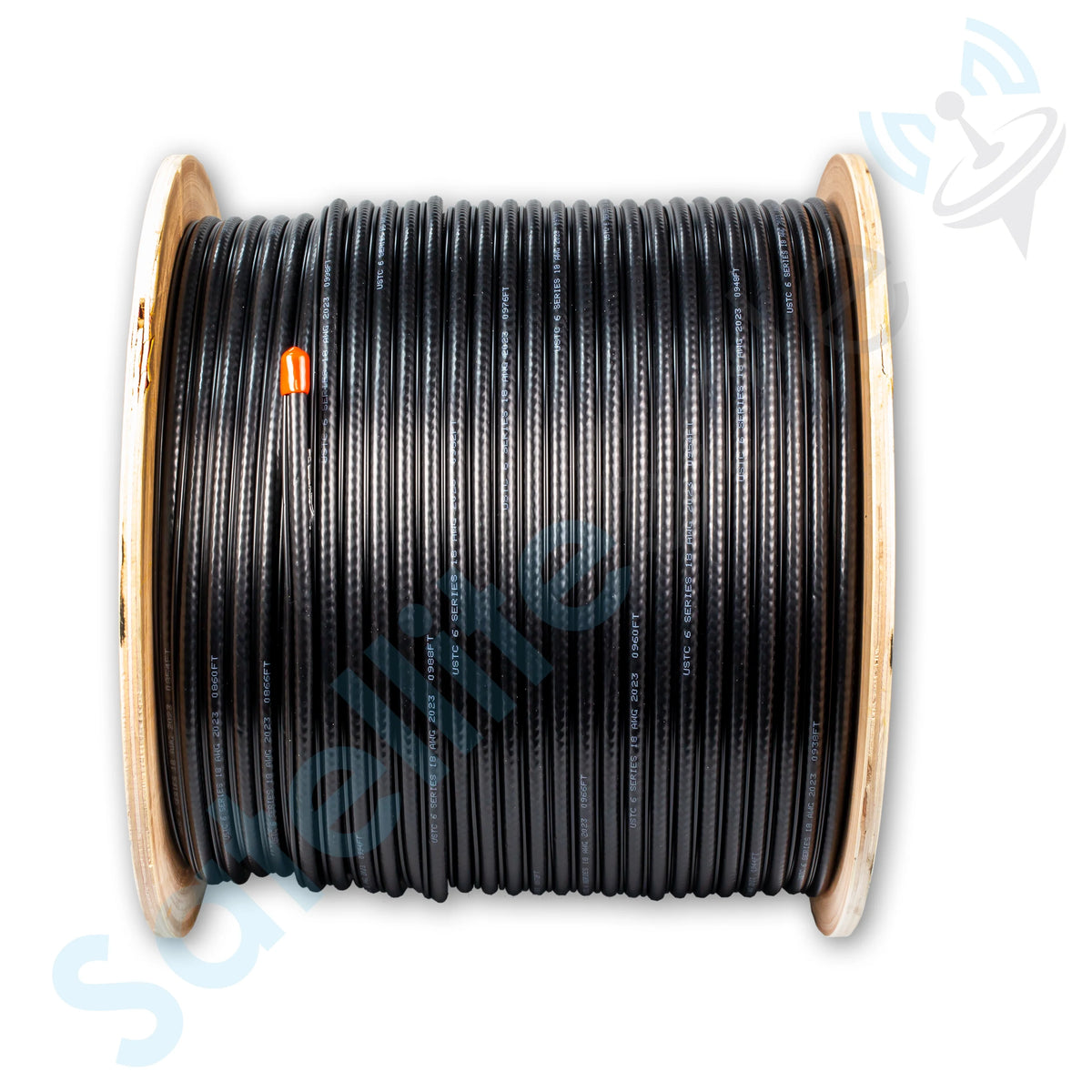 RG6 Trishield 77% Coaxial Cable with Messenger Wire PVC Black 1000 feet N8027