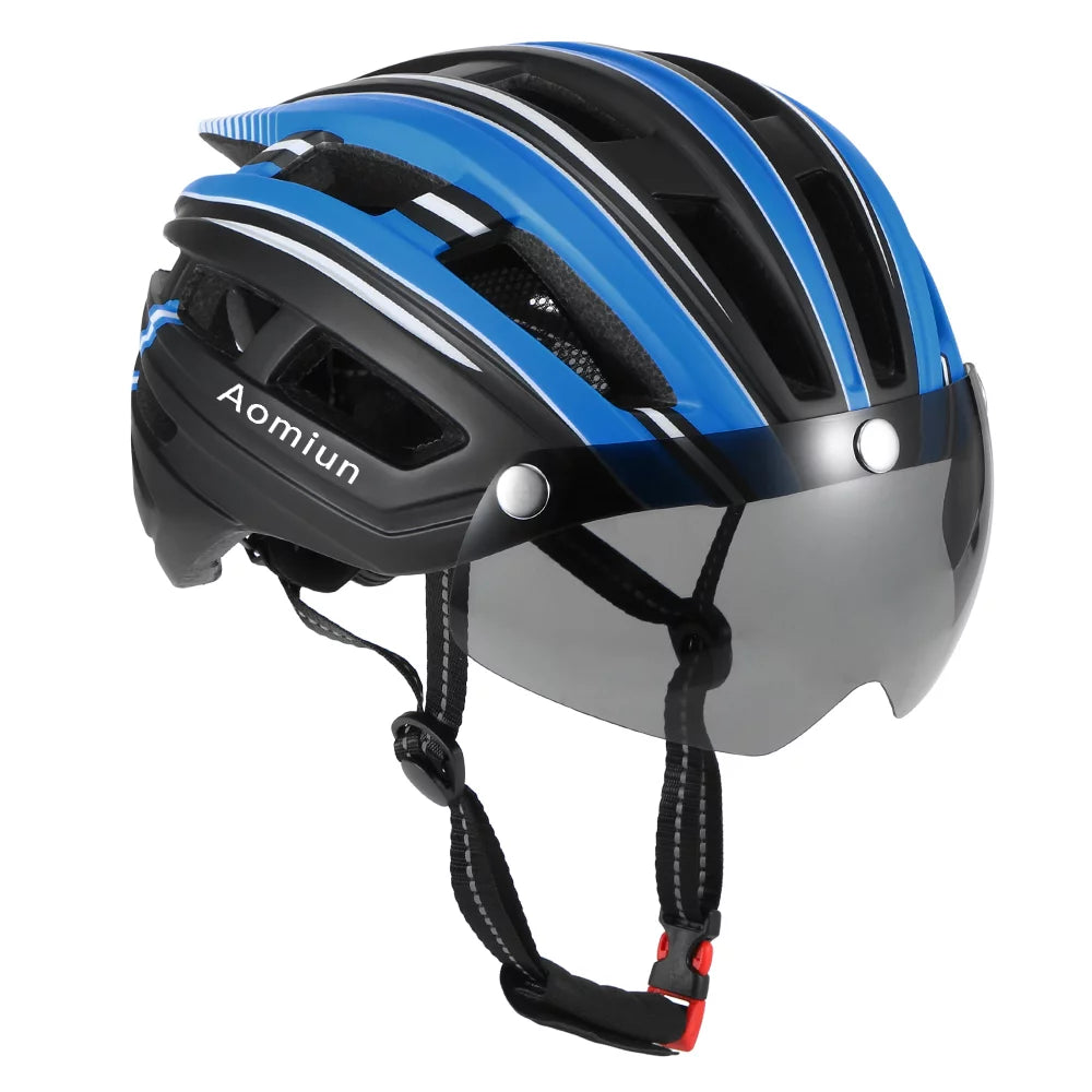 Mountain Bike Helmet with Back Light Detachable Magnetic Visor Q7249