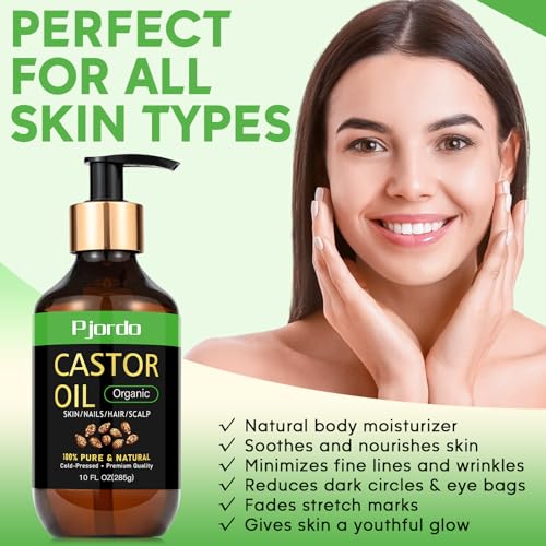 20 fl. oz Organic Cold Pressed Unrefined Pure Castor Oil S867