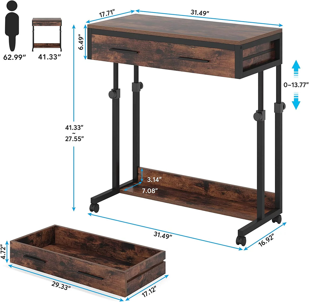 Portable Desk with Drawers K8068