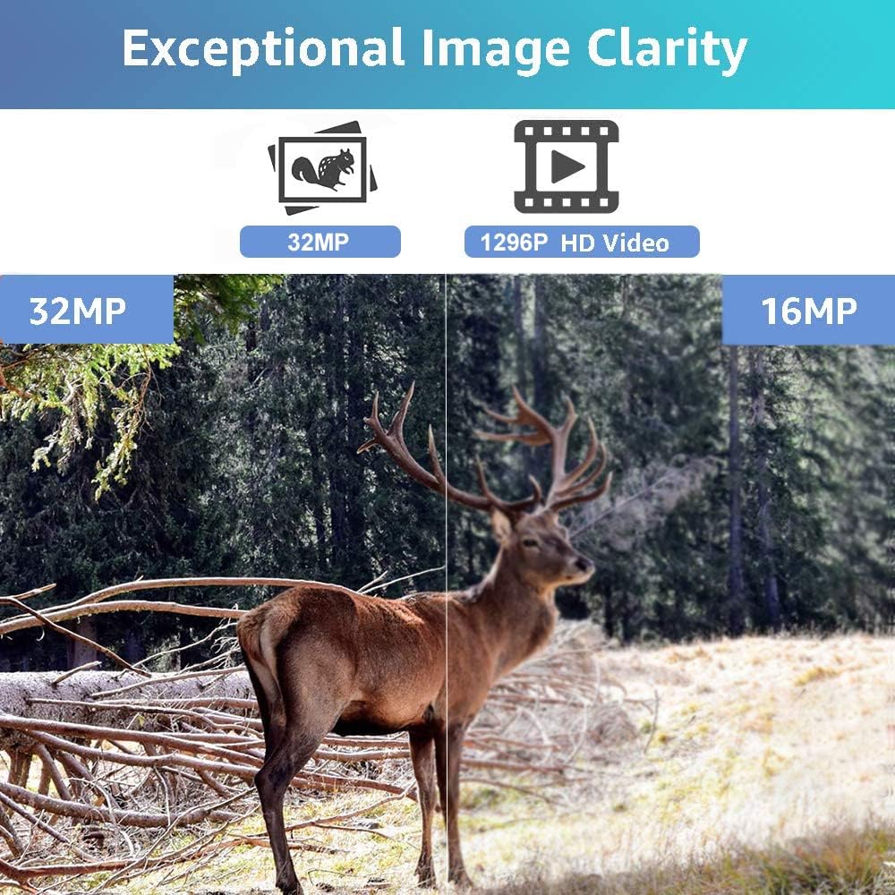 32mp 1296p Trail Camera with Night Vision Motion Activated IP66 Waterproof N8907