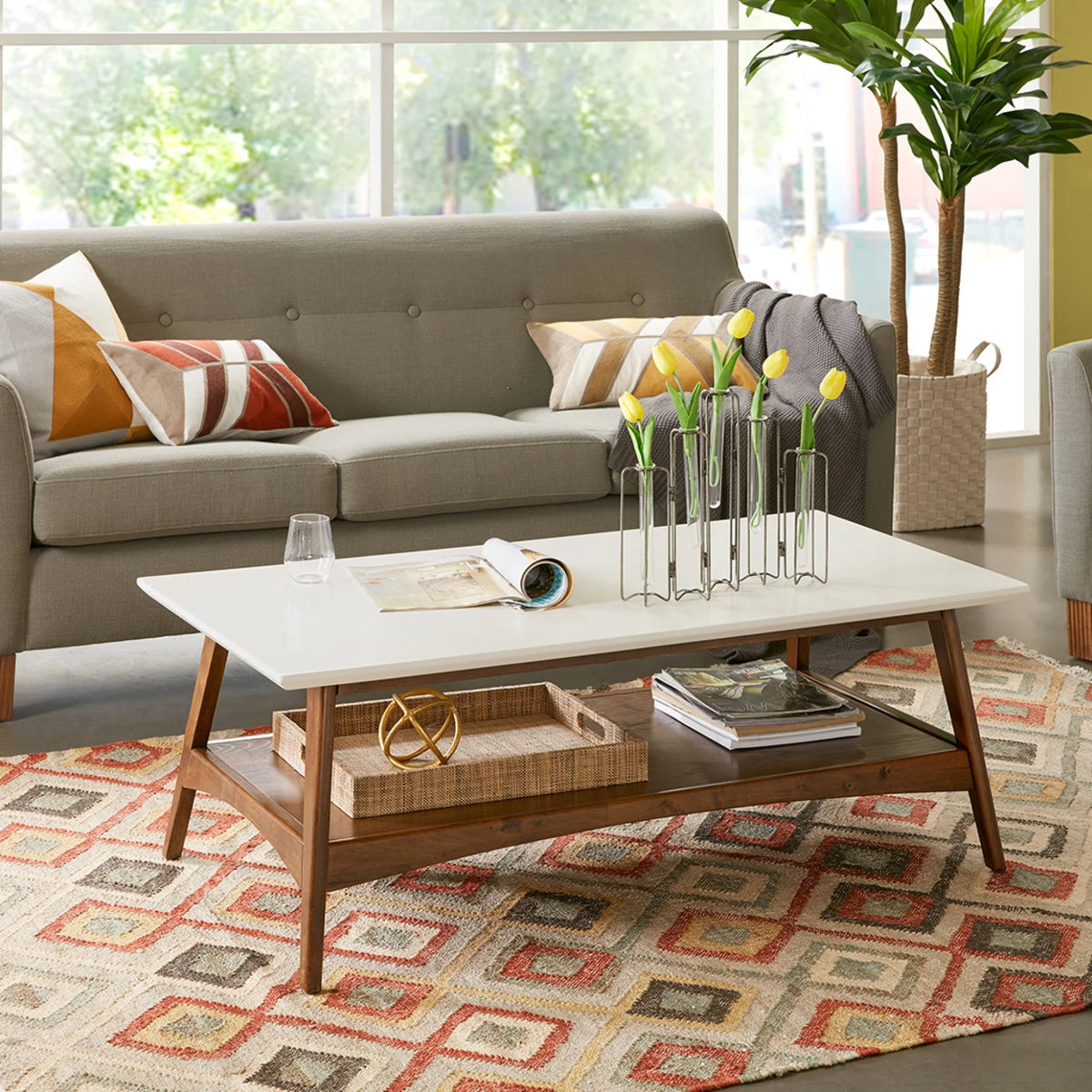 Off-White Pecan Coffee Table B28132