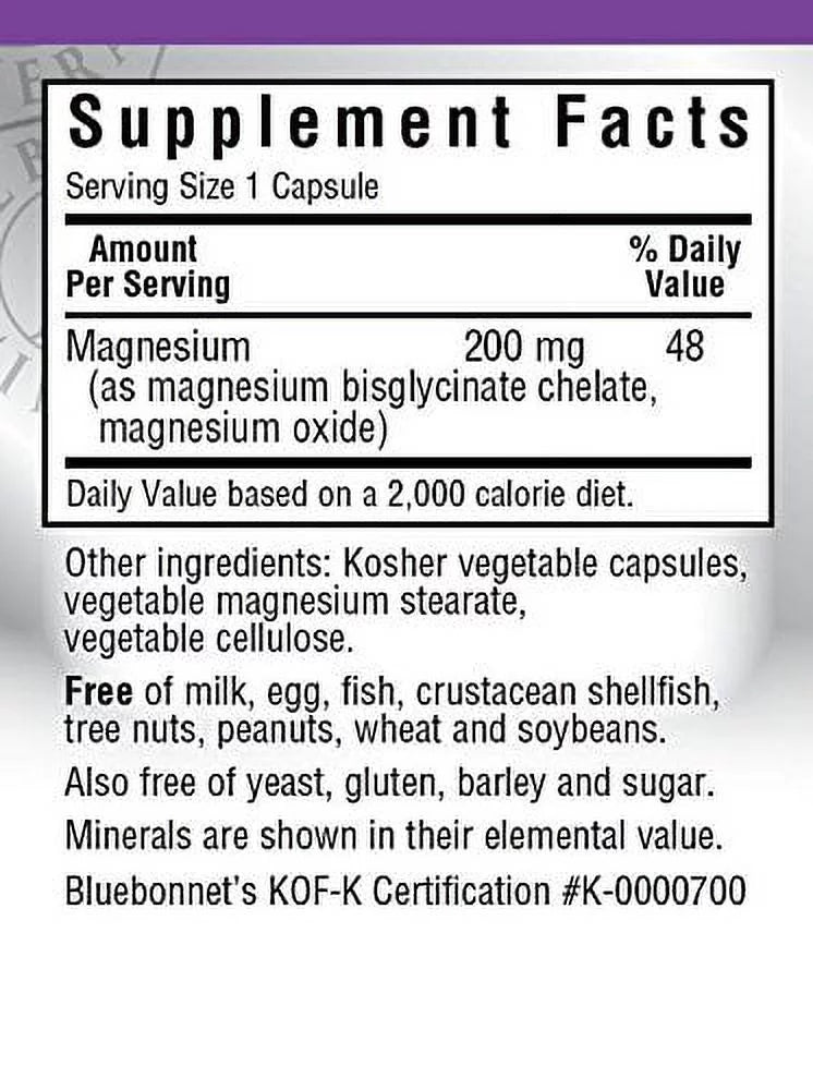 120 Vegetarian Capsules Magnesium 200 mg V87270