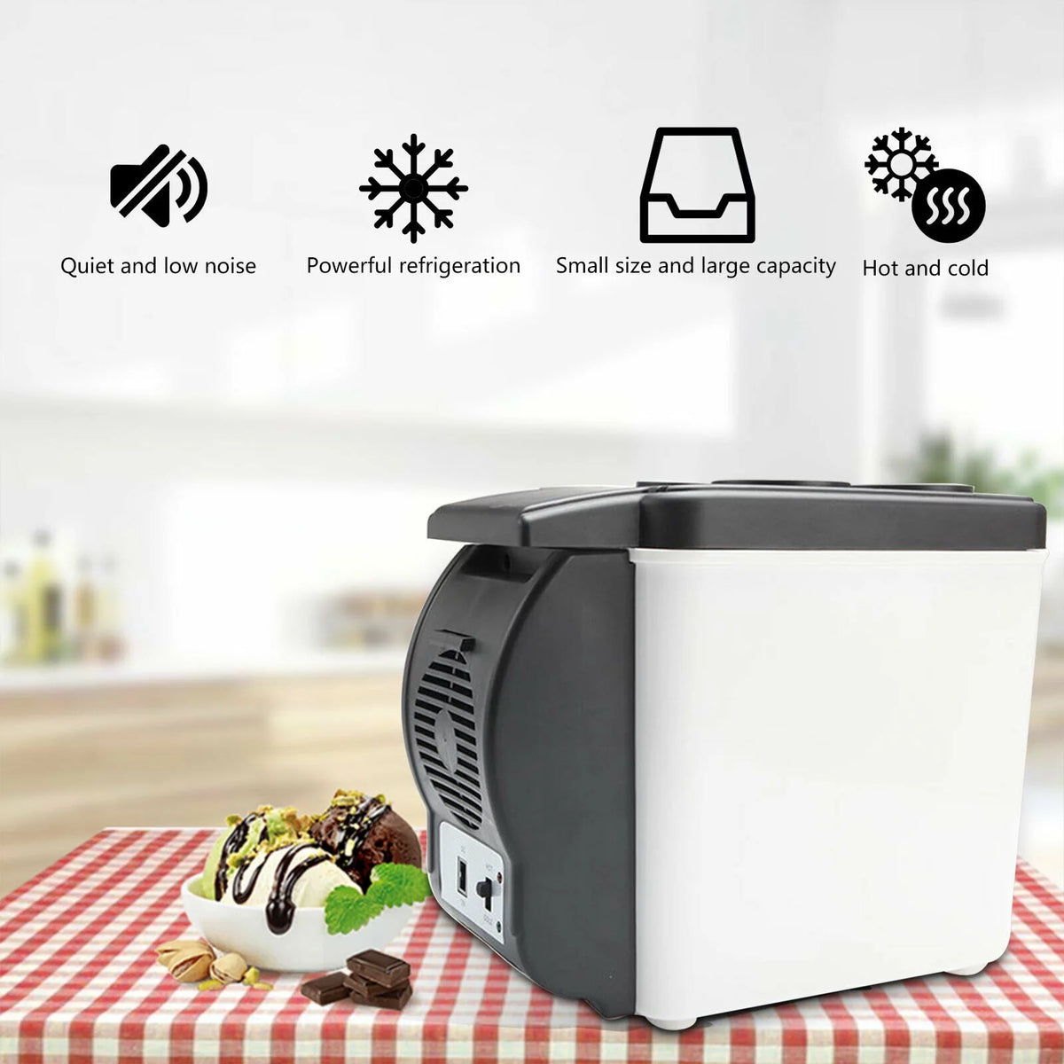 12V 6L Car Cooler and Warmer Mini Refrigerator Black N545715