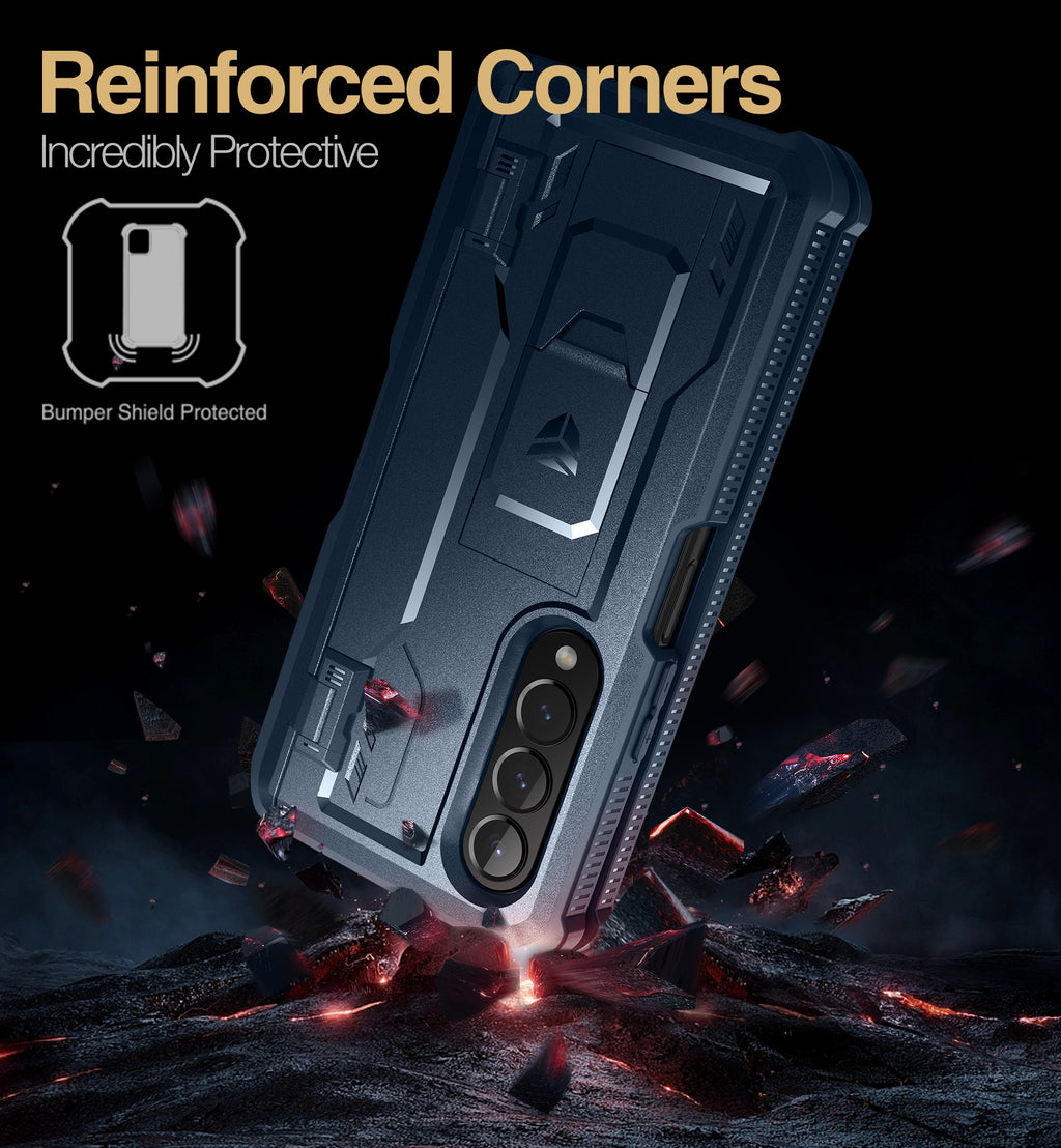 Navy Blue Full Body Shockproof Rugged Case with Built-in Screen Protector & Kickstand & S Pen Slot D18068