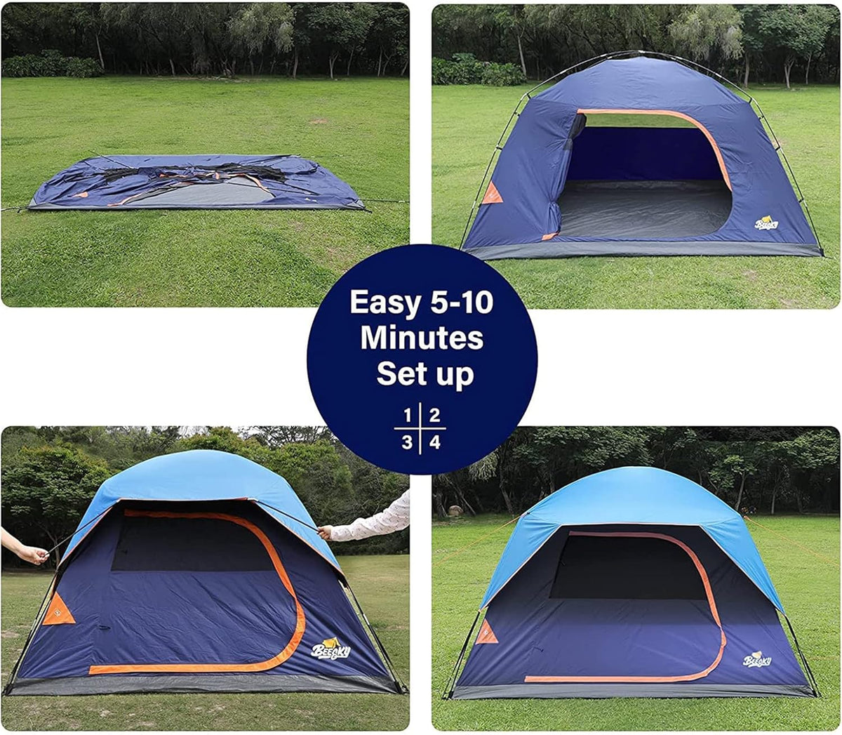 8 Person Waterproof Dome Tent with Carry Bag G5624
