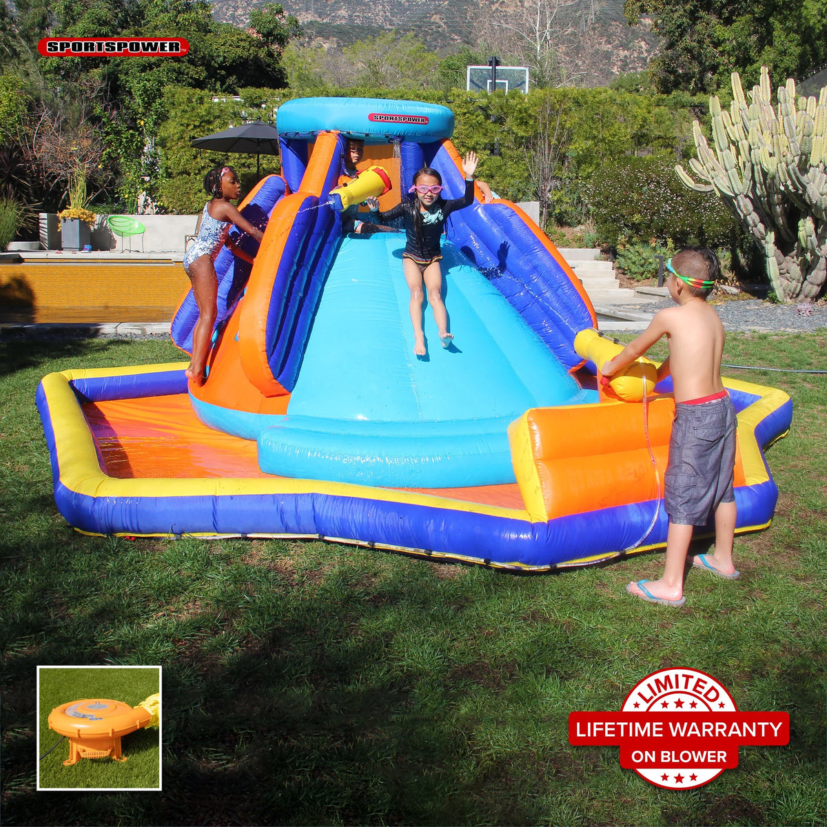 13.8' Inflatable Water Slide with Heavy Duty Blower C50760
