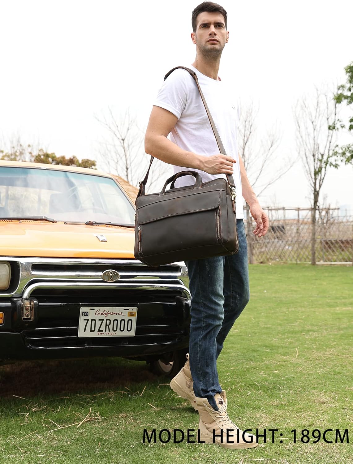 Vintage Genuine Leather 17 inch Laptop Briefcase B205824
