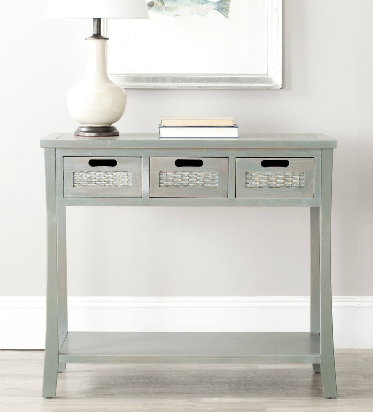 French Grey 3 Drawer Console W71467
