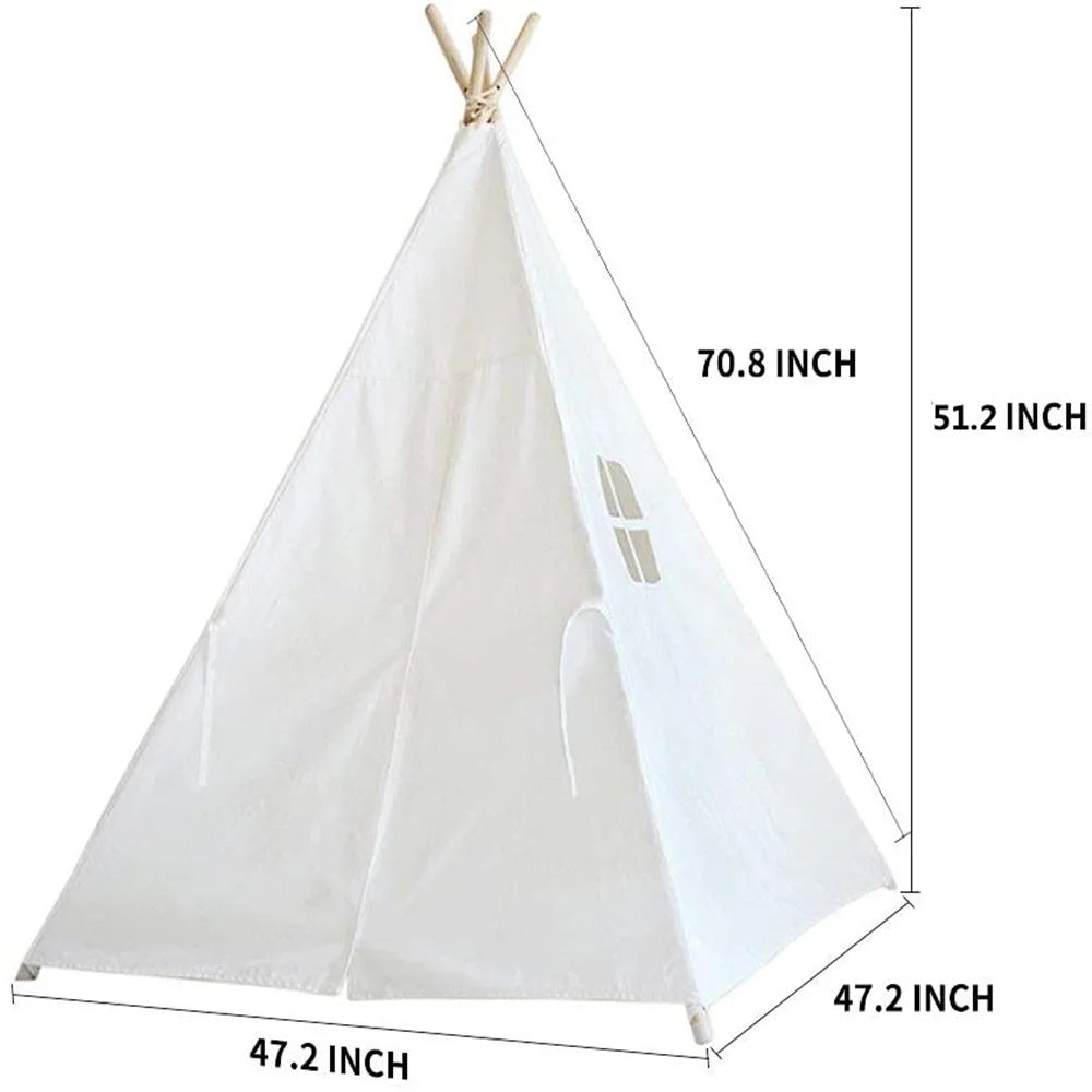 Canvas Teepee Tent for Kids with Window J1650