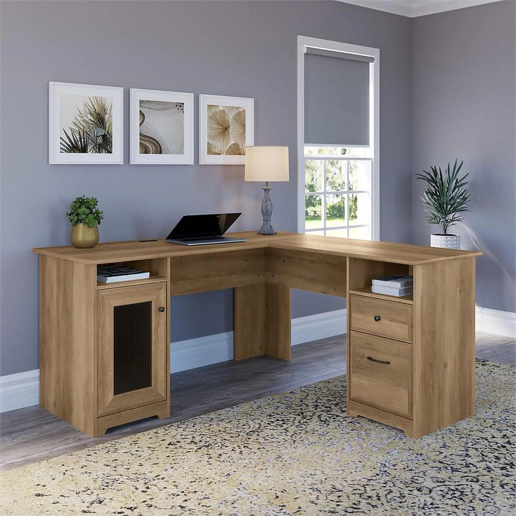 L Shaped Computer Desk in Reclaimed Pine P419