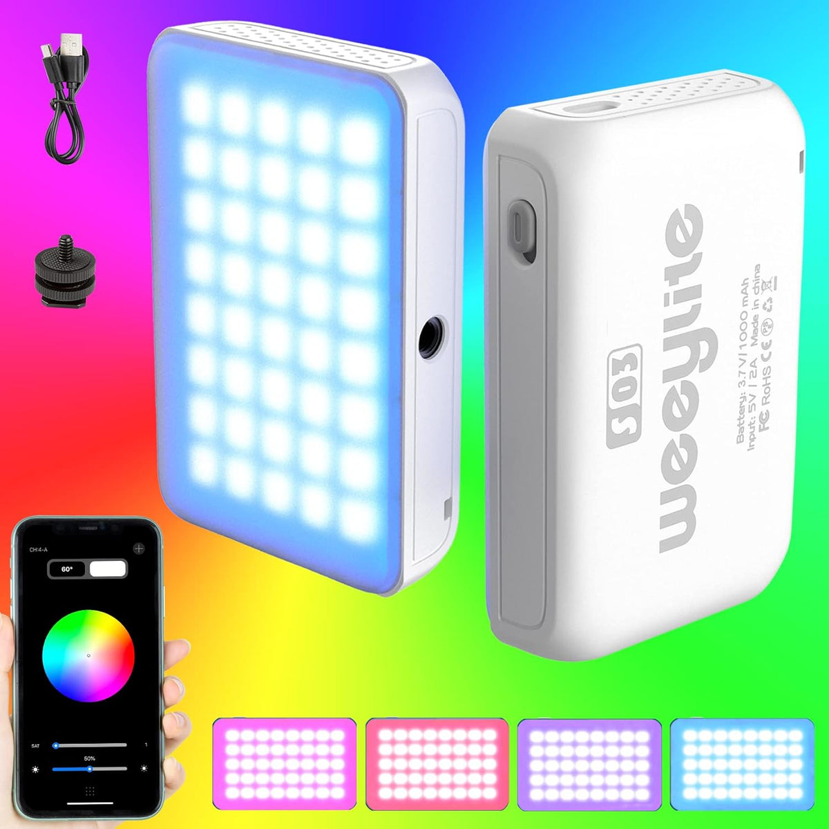 RGB Video Light 2800-6800K Dimmable LED Panel W2257