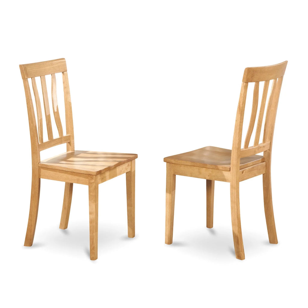 Antique Oak Wood Dining Chairs Set of 2 J502