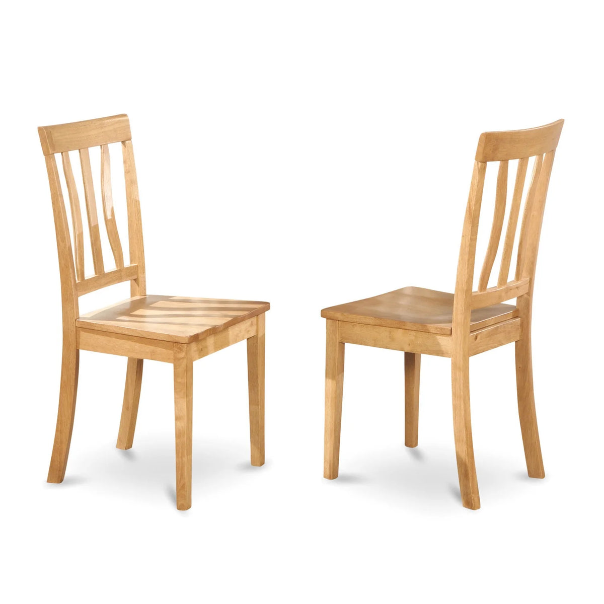 Antique Oak Wood Dining Chairs Set of 2 J502