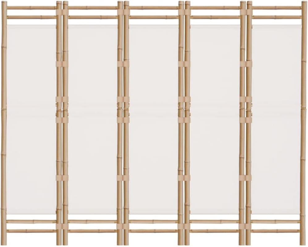 78.7" Bamboo and Canvas Folding Room Divider S721