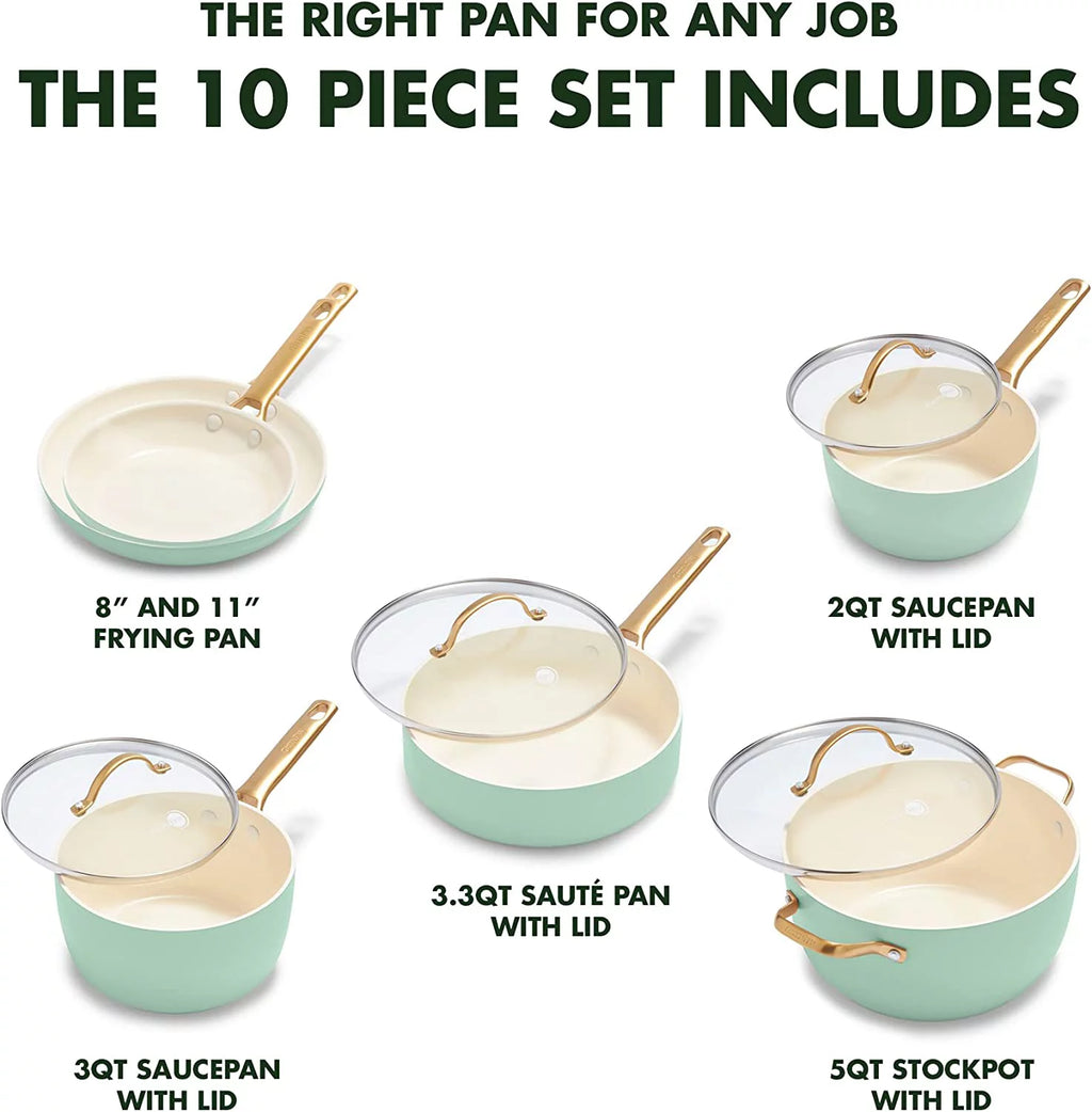 Hard Anodized Ceramic Nonstick 10 Piece Cookware Set M2732