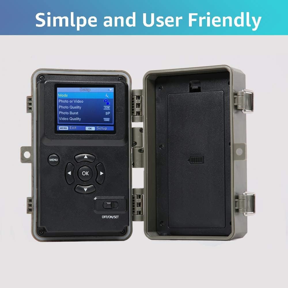 32mp 1296p Trail Camera with Night Vision Motion Activated IP66 Waterproof N8907