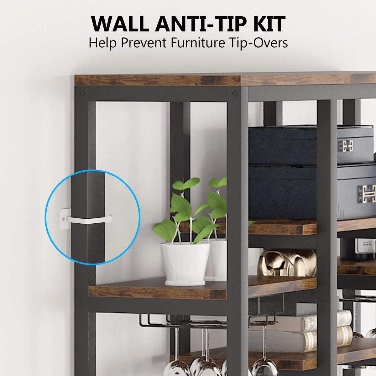 Bar Table and Chairs Set of 2 with Storage Y1338