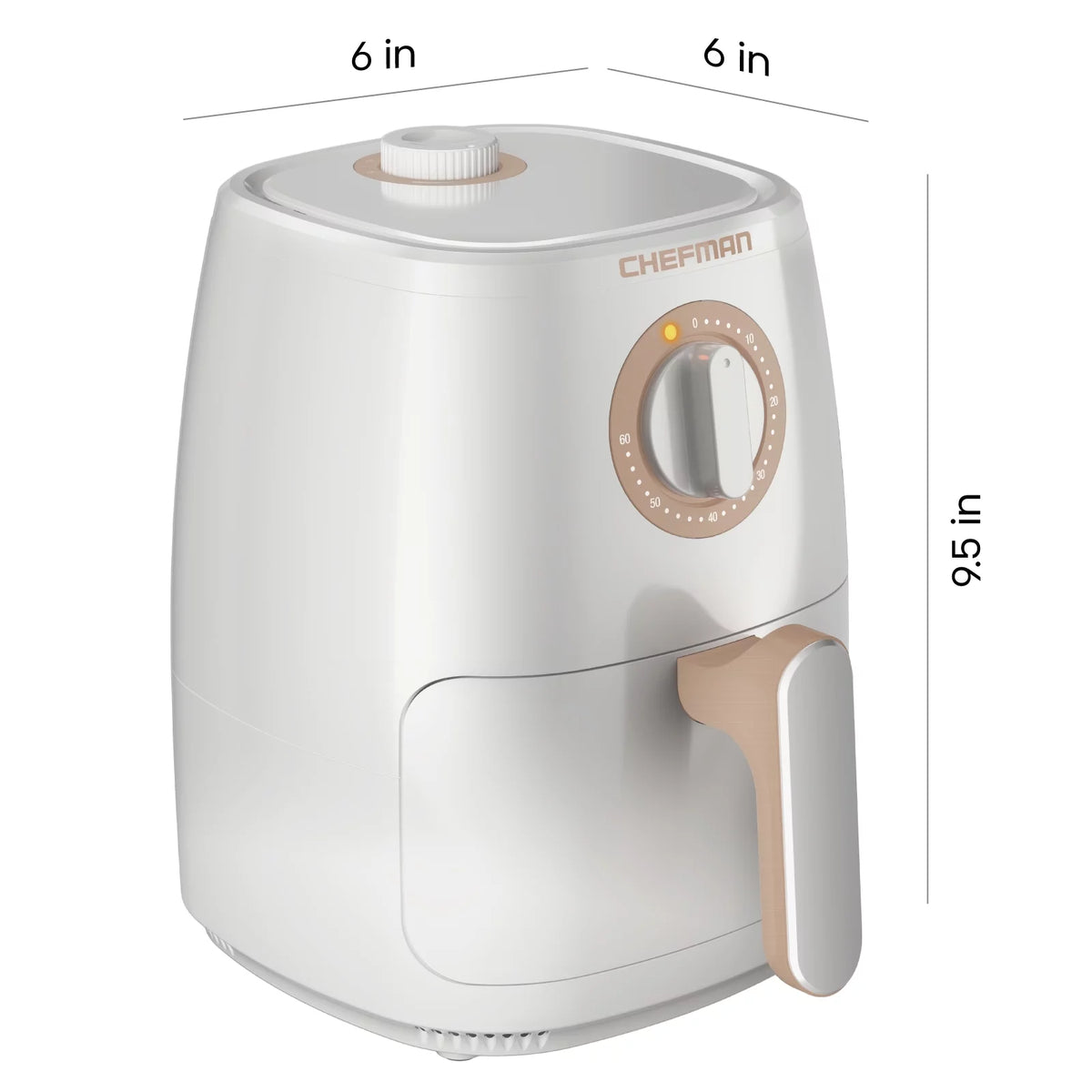 2 Qt White Air Fryer with Timer and Temperature Control L8858