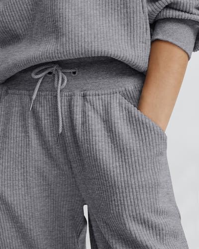2 Piece Long Sleeve Half Zip Sweatshirt Sweatpants Lounge Set W865914