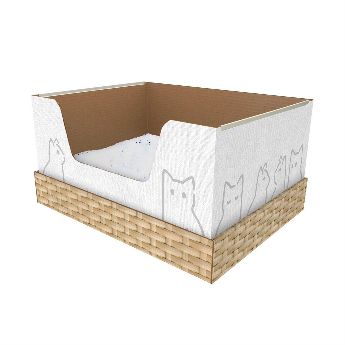 Fine-Grain Silica Litter with Disposable Cat Litter Box O6171