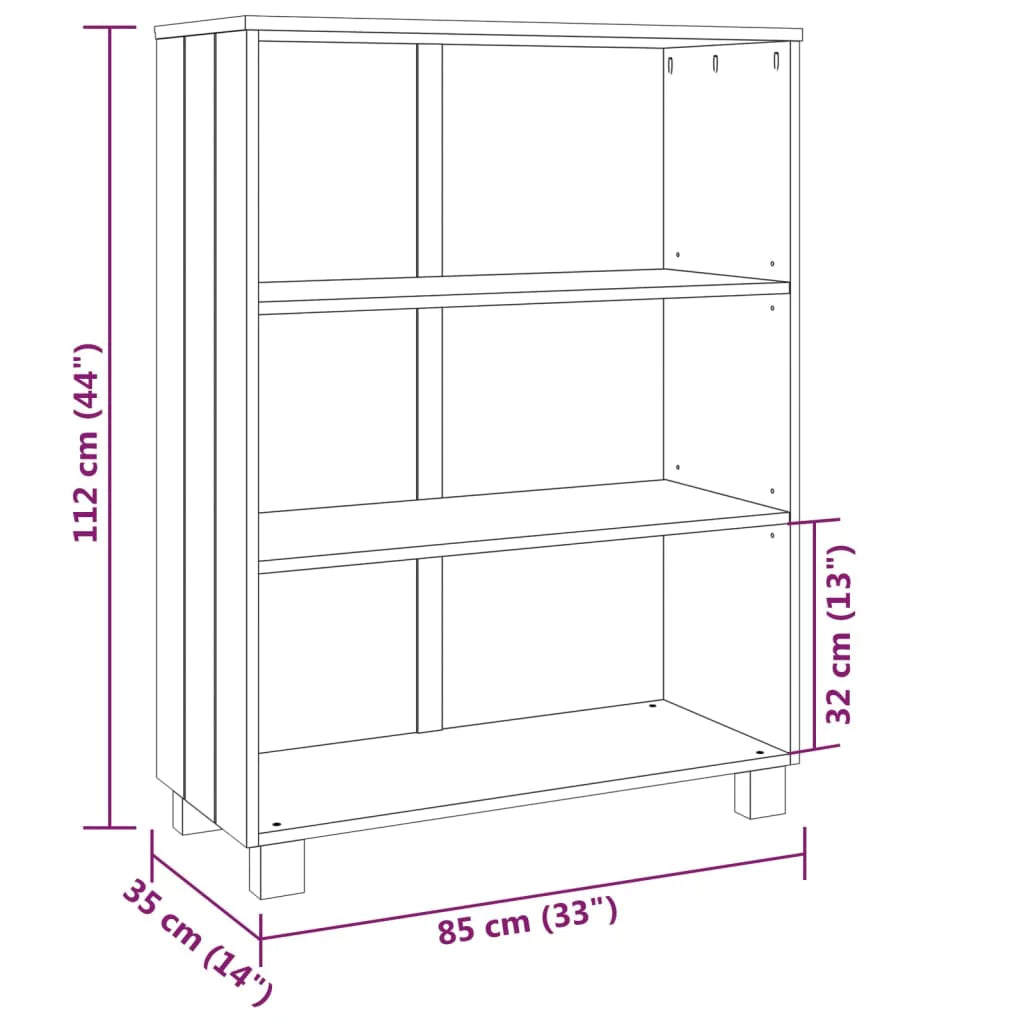 Dark Gray Solid Wood Pine Book Cabinet T679