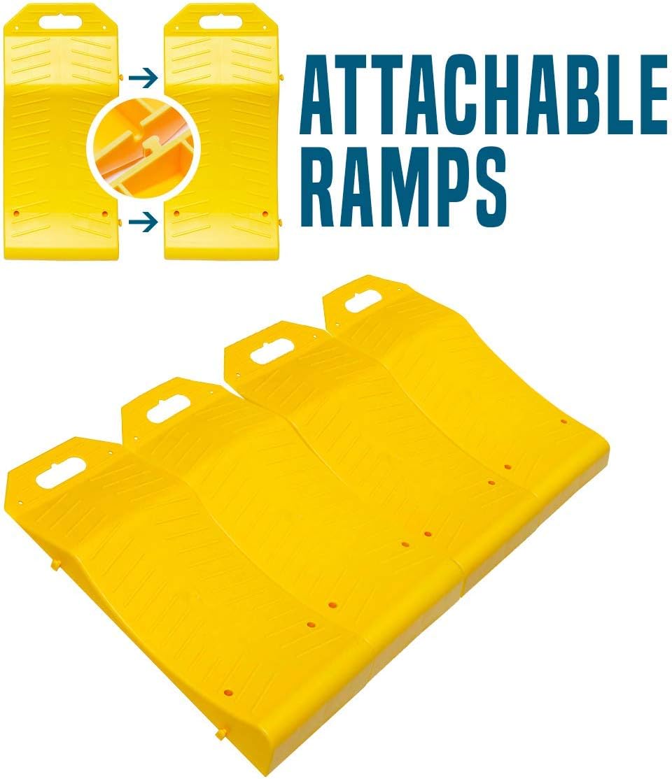 4 Piece Tire Saver Ramps Wheel Protector, Durable Plastic, Pack of 2 B4501