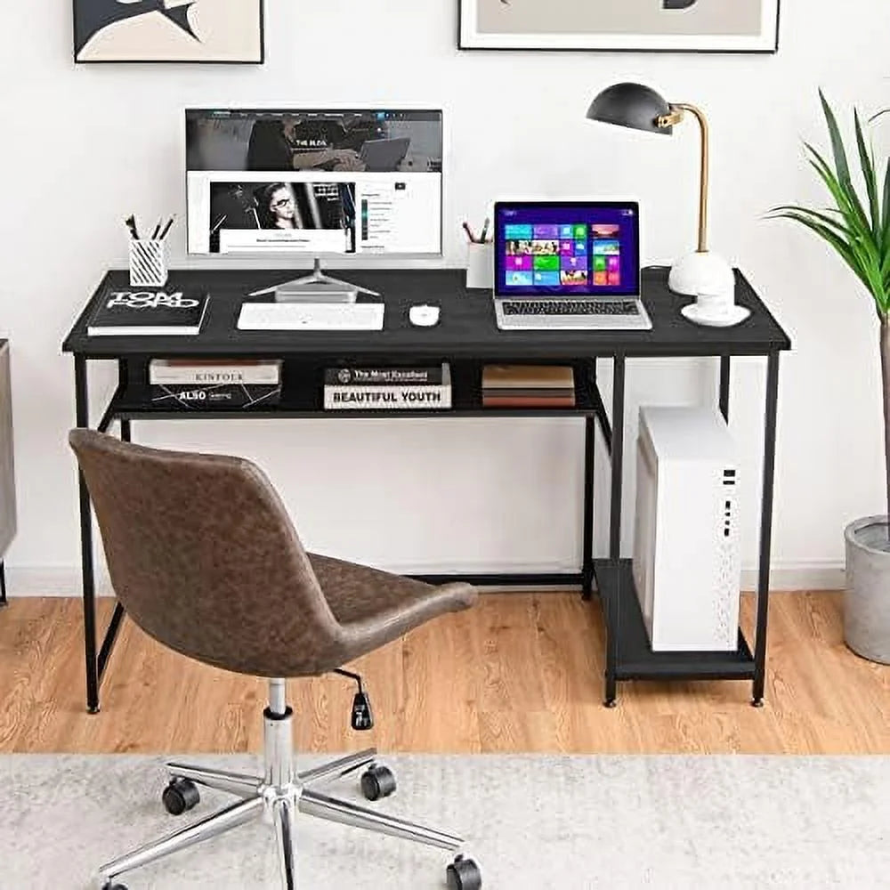 55 Inch Computer Desk with 4 Power Outlets & 2 USB Ports T1643