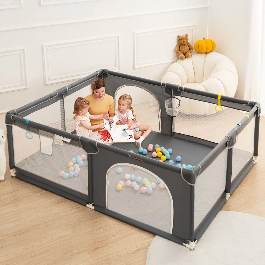 63x63'' Gray Baby Playpen O589