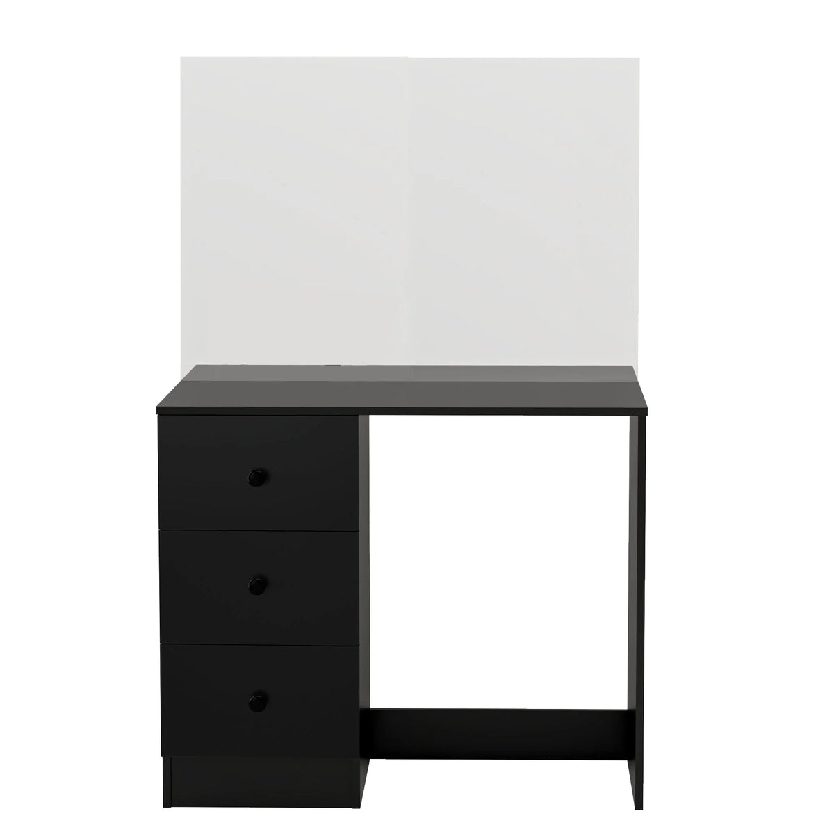 Black 3 Drawer Vanity Table with Mirror B8512