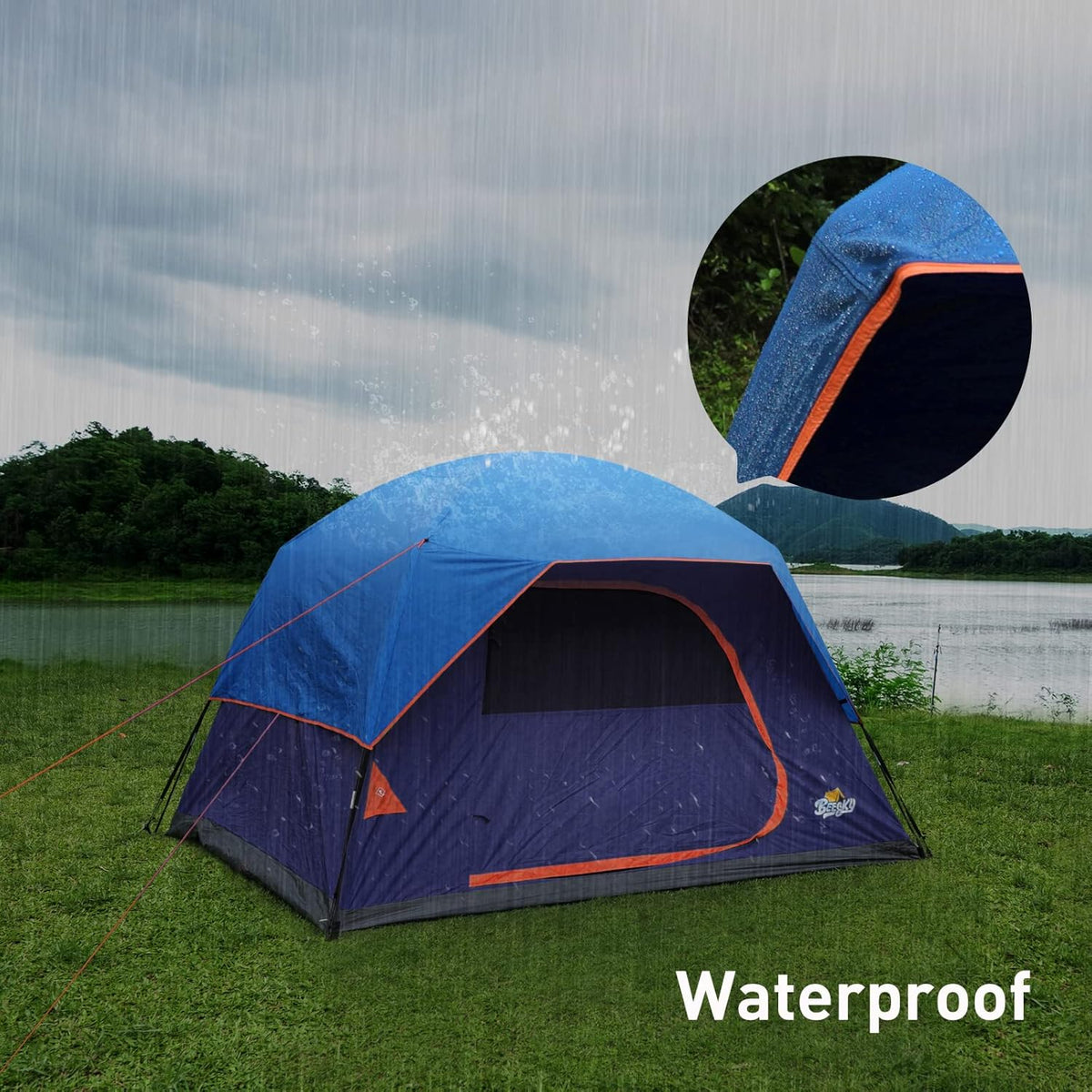 8 Person Waterproof Dome Tent with Carry Bag G5624