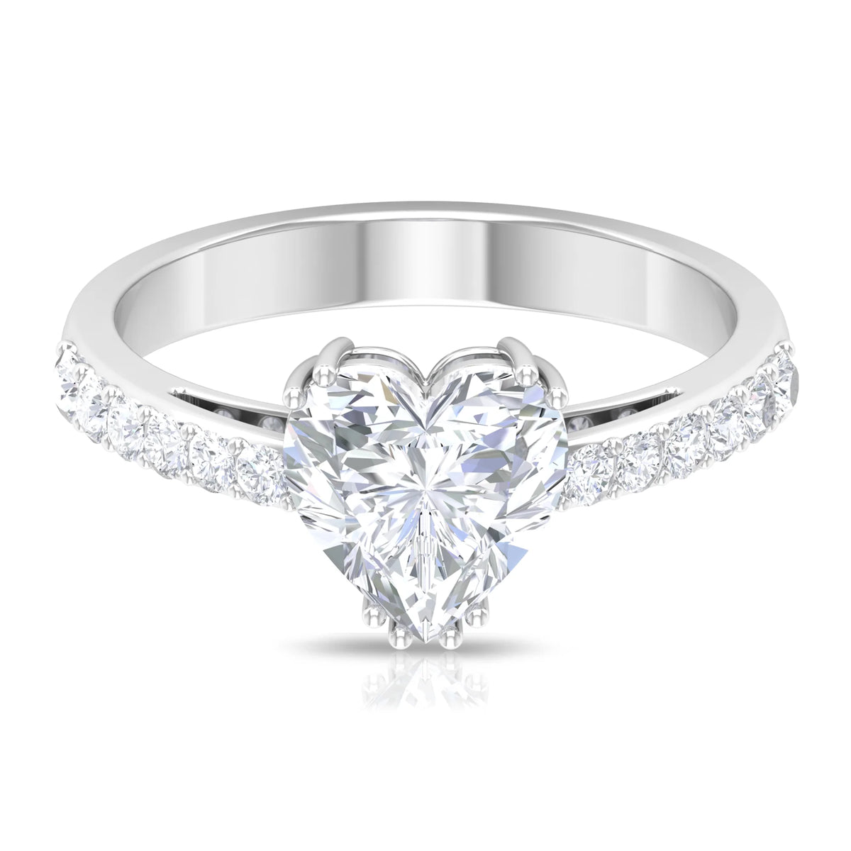 Heart Shape Moissanite Ring, 925 Sterling Silver A43781
