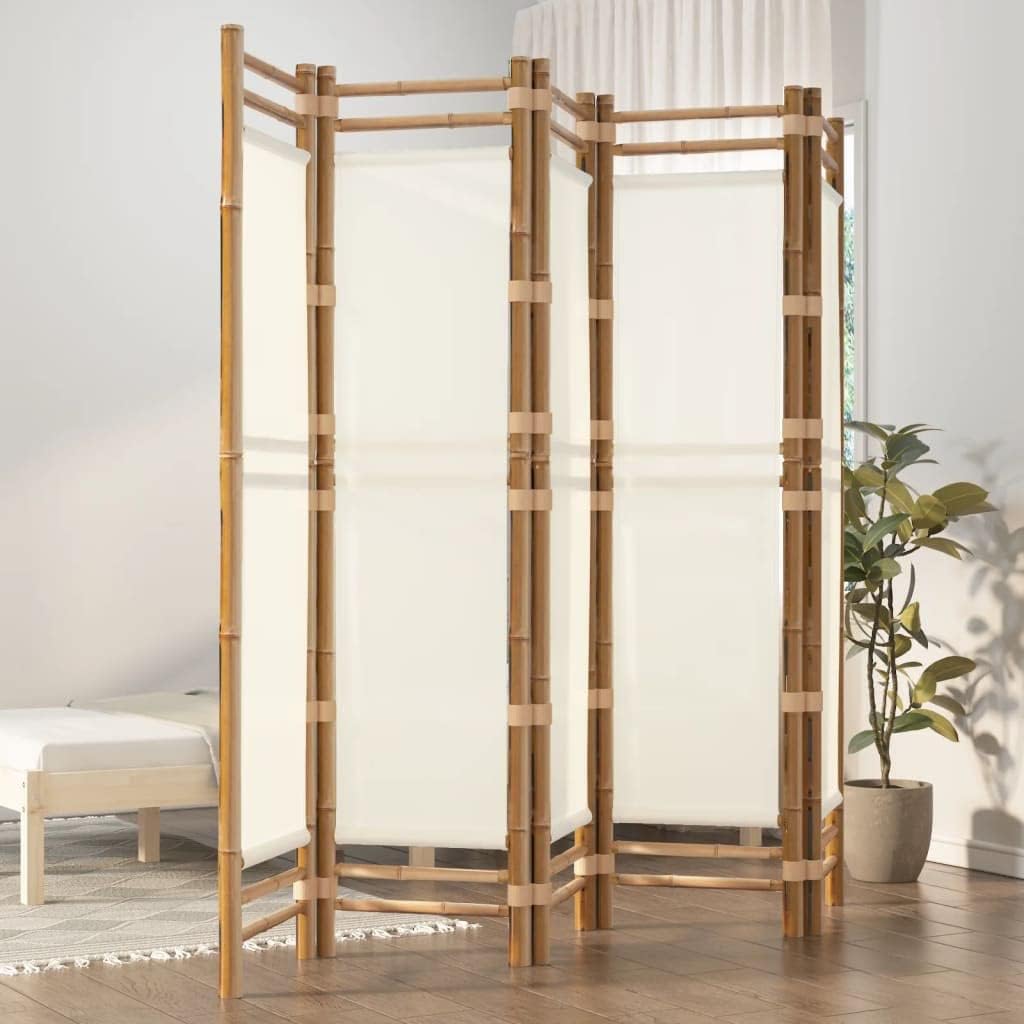 78.7" Bamboo and Canvas Folding Room Divider S721
