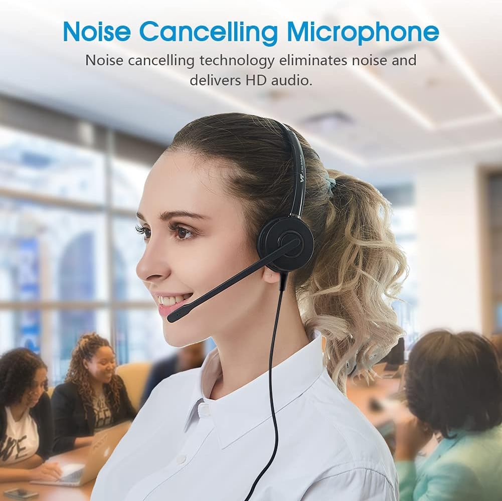 Pack of 2 USB Mono Computer-Headset with Noise Cancelling Mic X122636