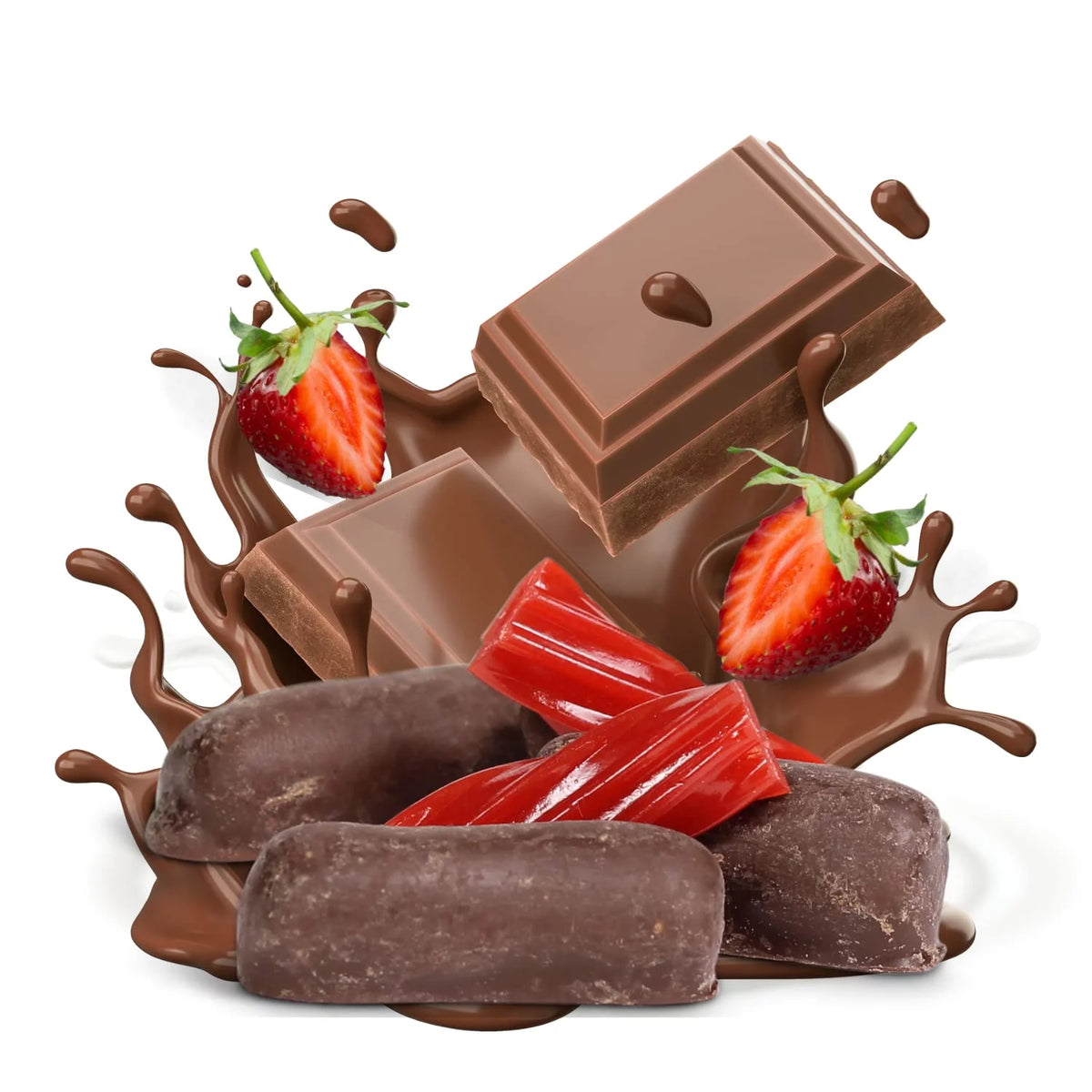 5 Lbs Strawberry Licorice Bits Dark Chocolate Covered Vegan Non-Dairy Kosher Parve J82302