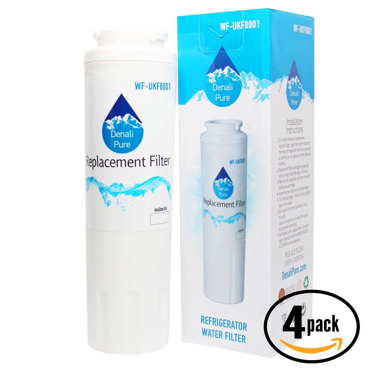 4-Pack Refrigerator Water Filter Cartridge S871044