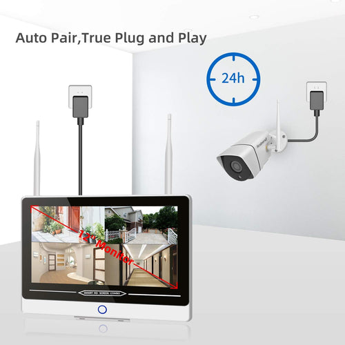 1080P 8CH Wireless Security Camera System with 12 Inch Monitor V42827