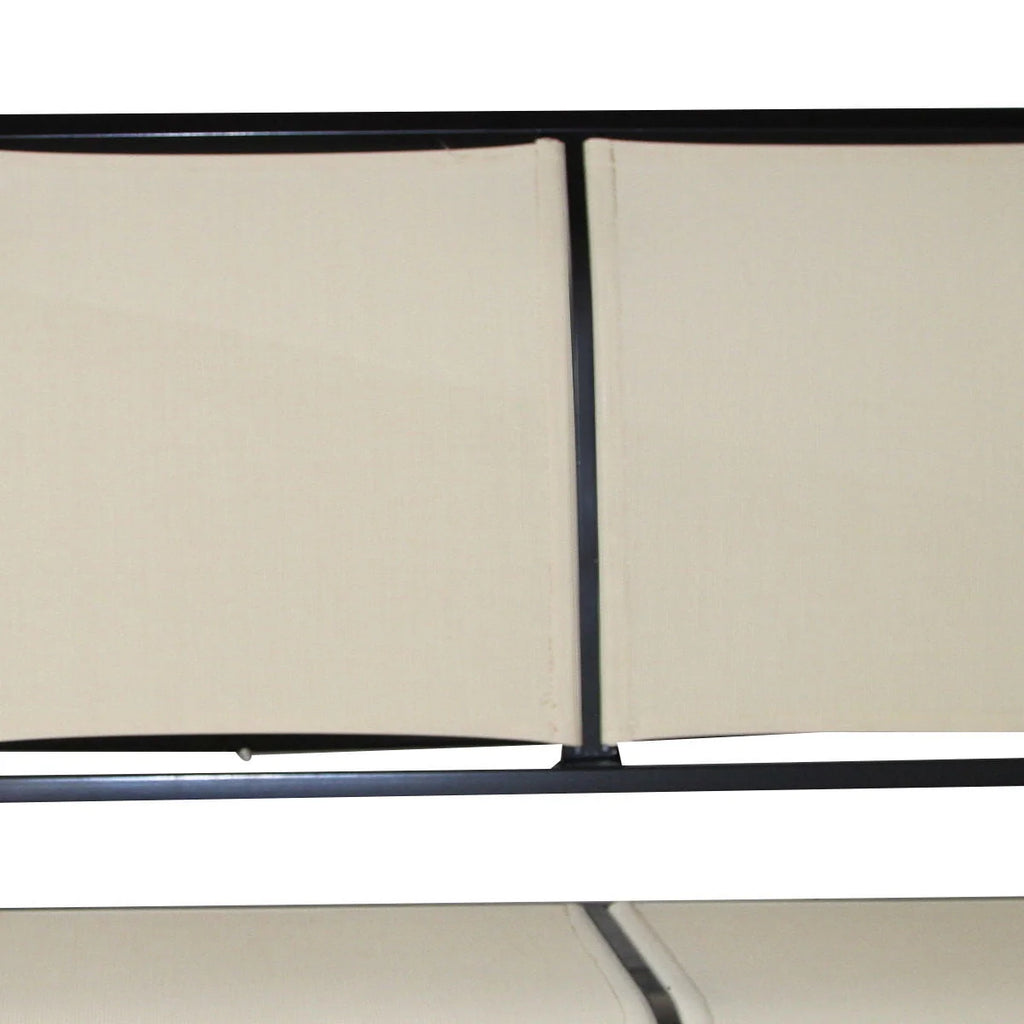3 Person Beige Steel Canopy Patio Swing O79399