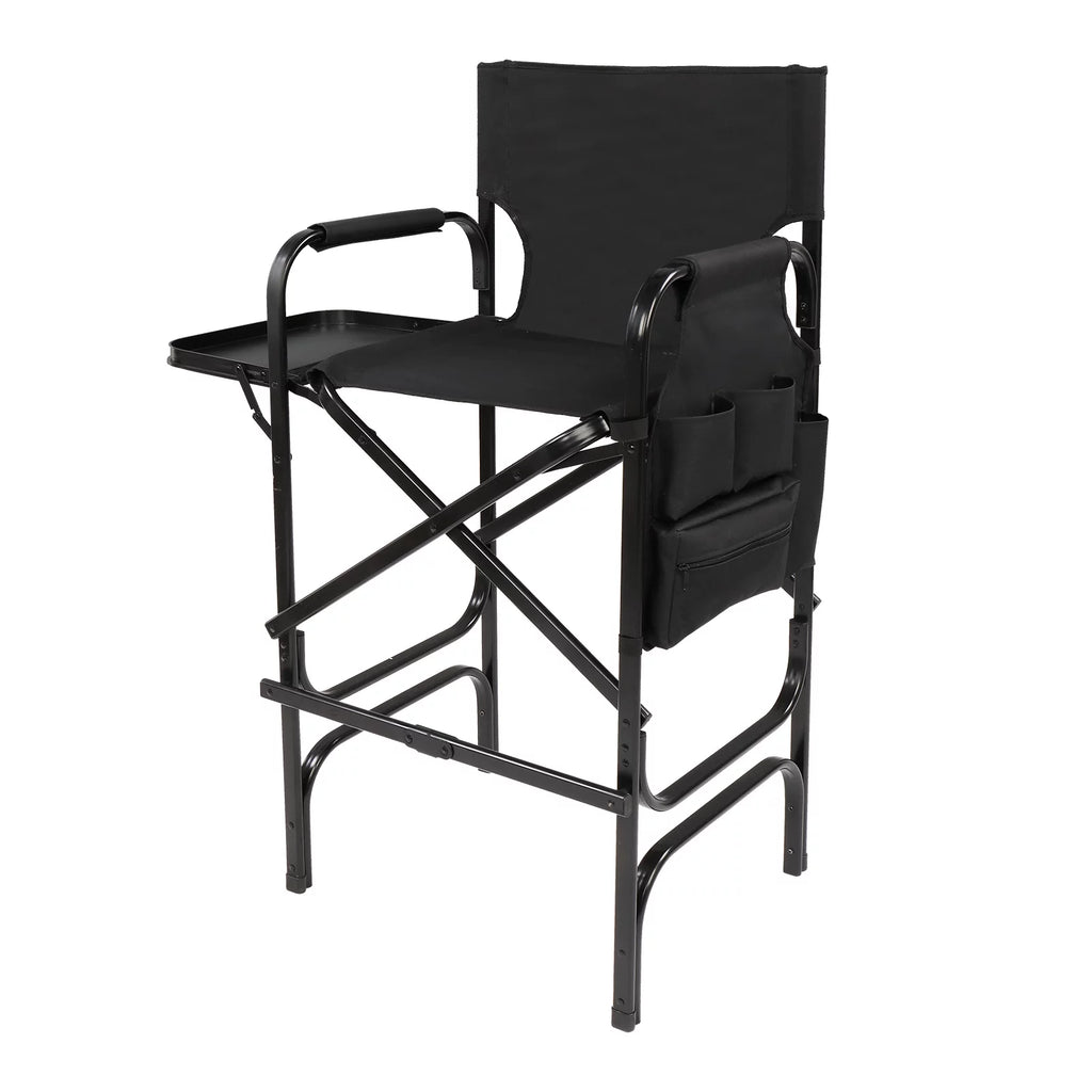 Black Folding Directors Chair with Side Table Storage Bag V697114
