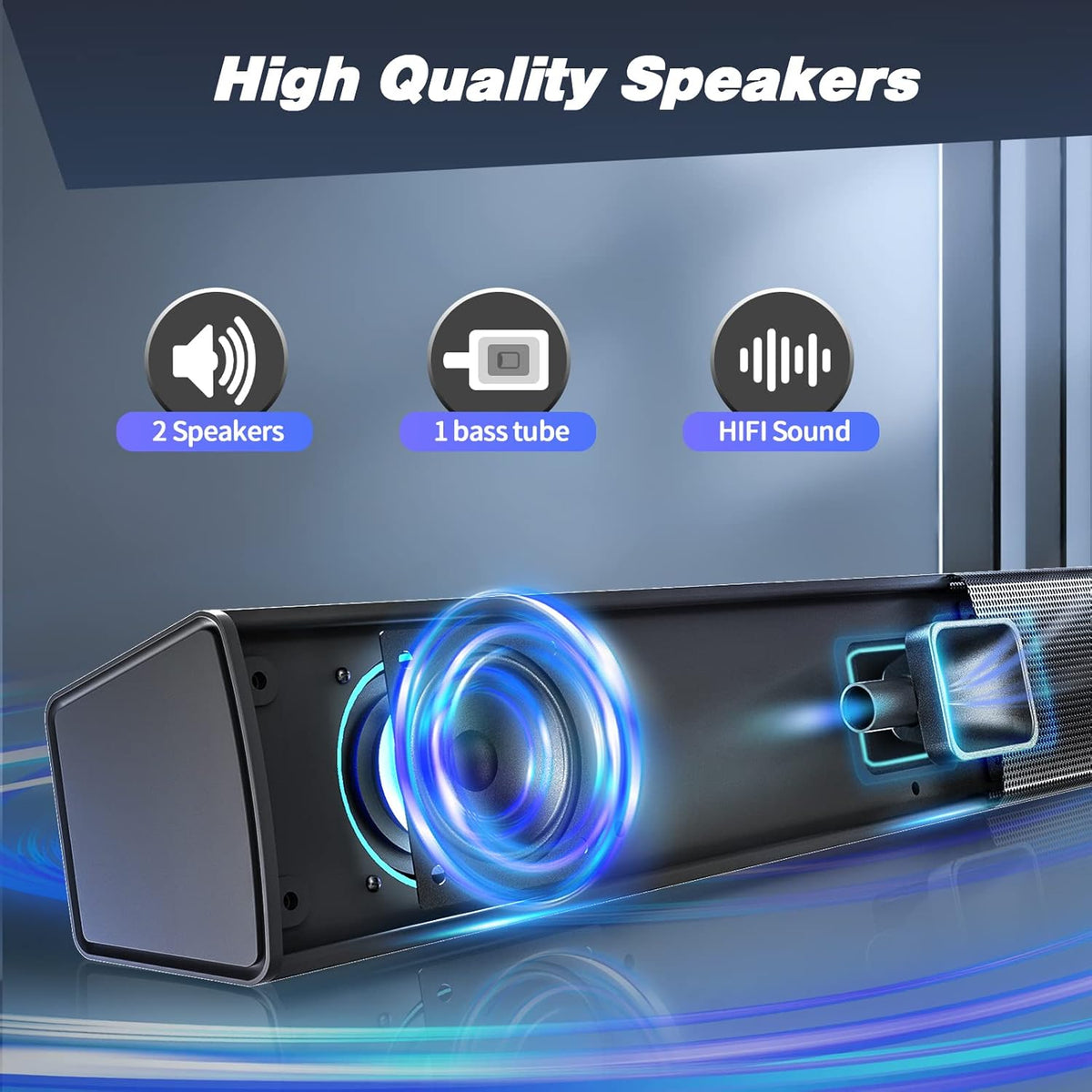 Soundbar 32 Inch with 3 Equalizer Modes, HDMI, Remote Control, 5.0 Bluetooth O1284