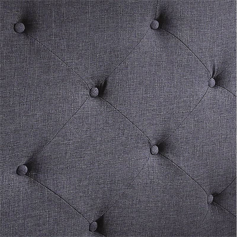 Blue Fabric and Wood Wingback California King Bed R343482