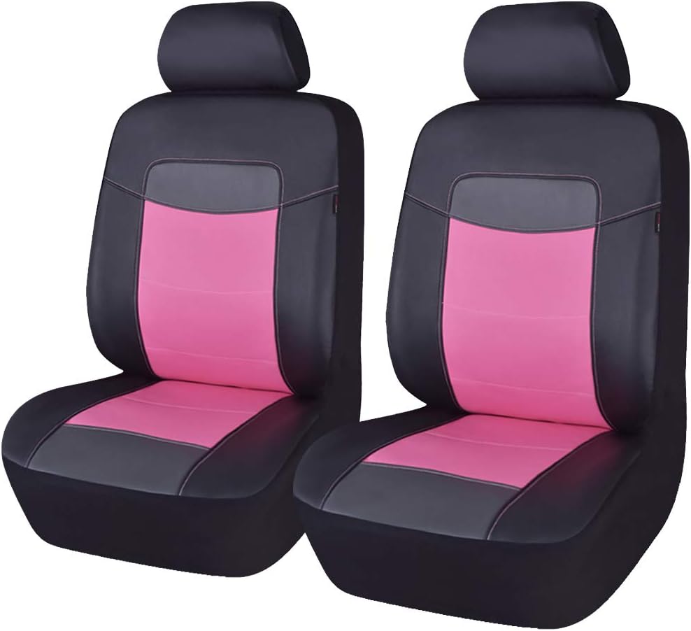 Black Water Blue Leather Car Seat Covers Pack of 2 I6558