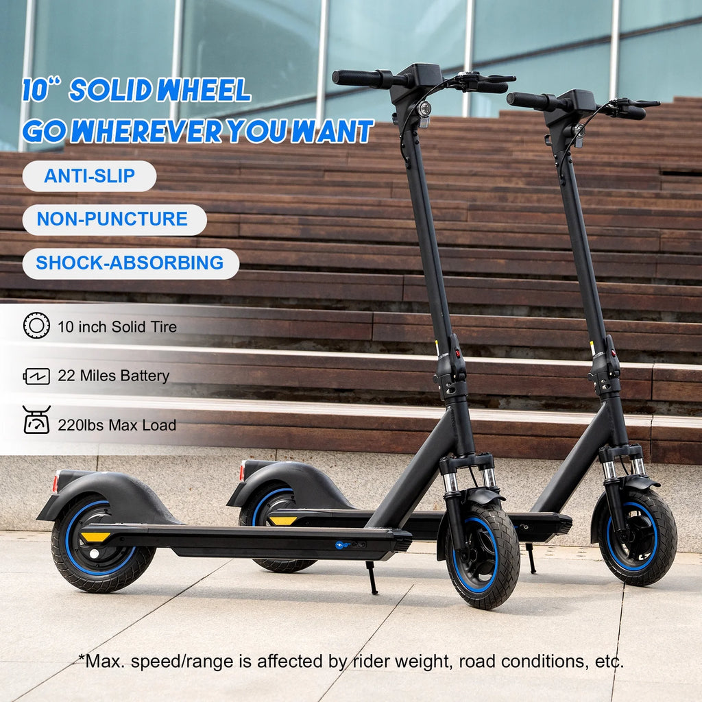 Electric Scooter 10 Solid Tires 500W Motor Folding T361360