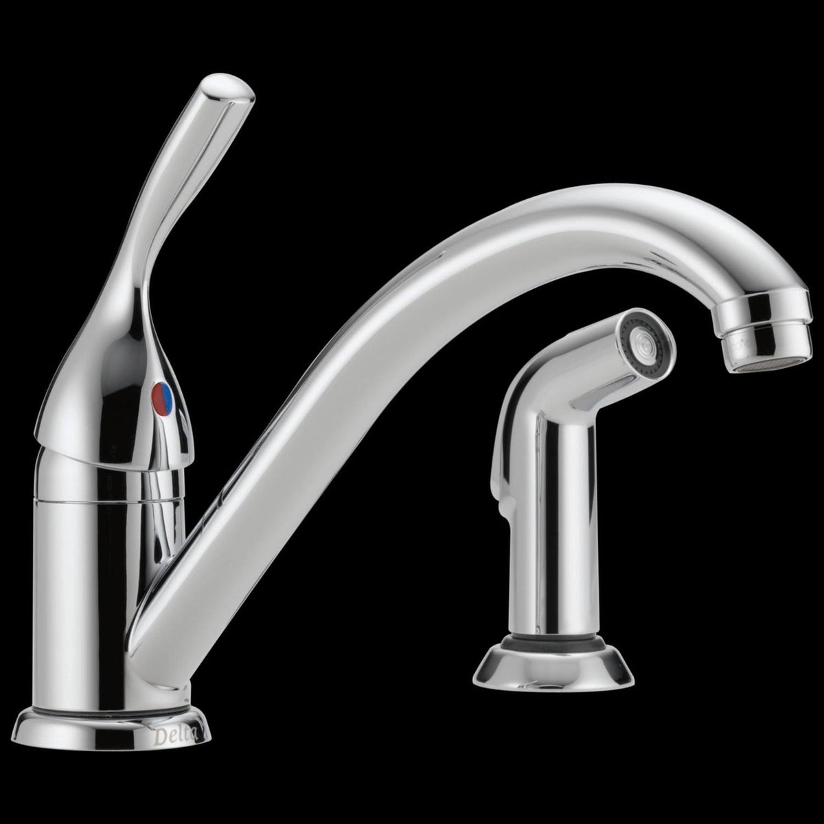Classic Chrome Single Handle Kitchen Faucet with Spray F936