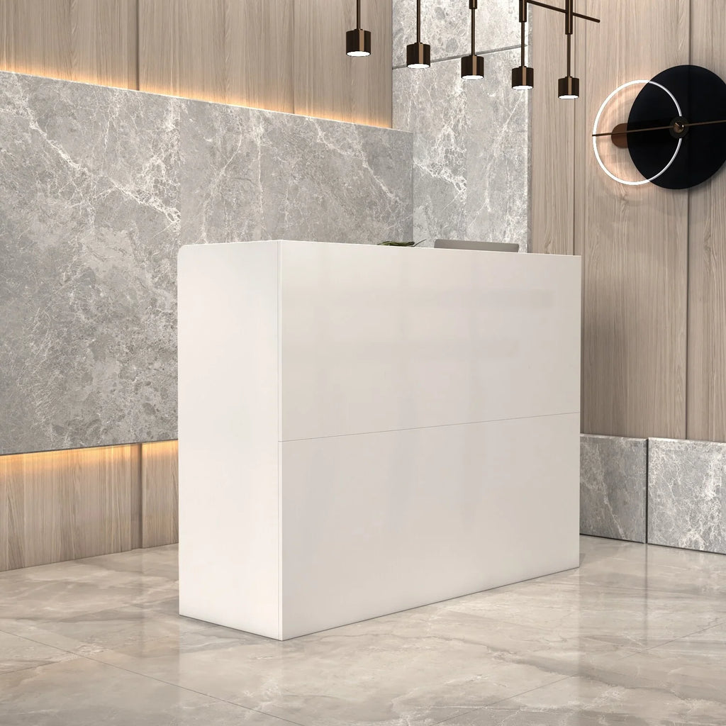 White 3-Drawer Reception Desk A98072