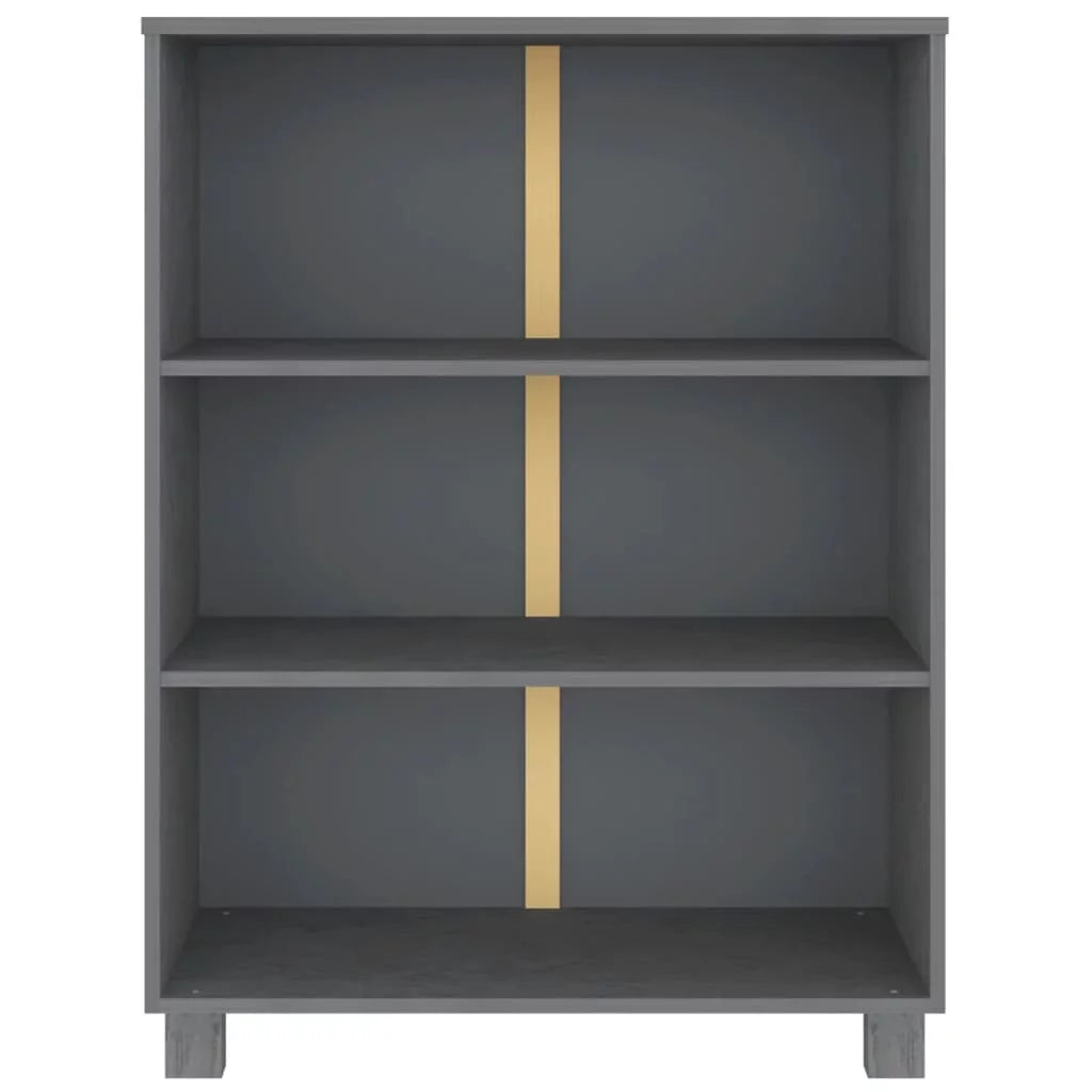 Dark Gray Solid Wood Pine Book Cabinet T679