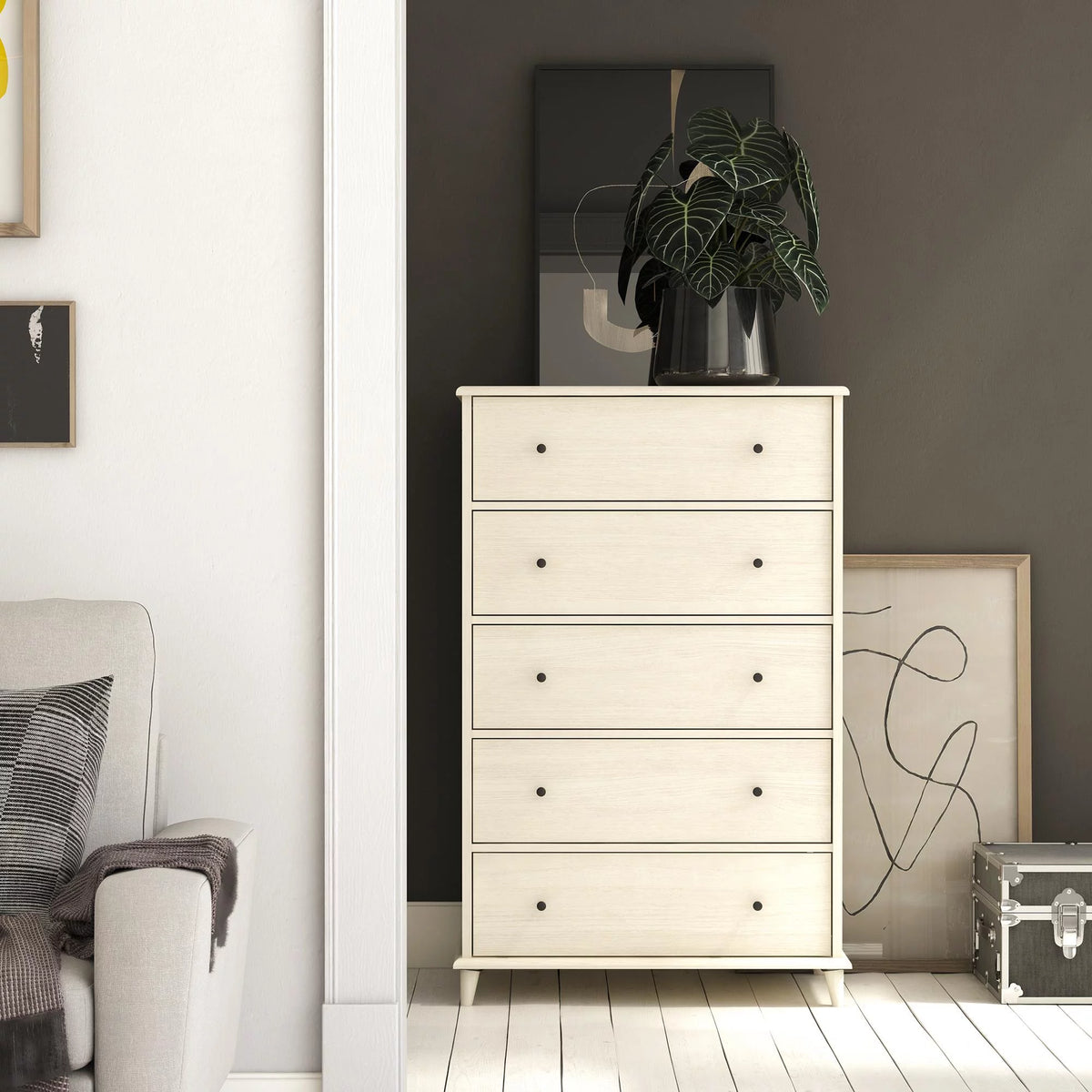 Ivory Oak 5-Drawer Dresser M60336
